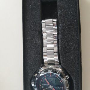 mens sports watch duel alarm chrono  staiinless steel band